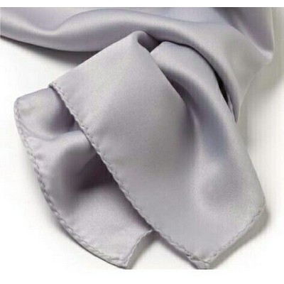 Light Grey Polyester Satin Scarf - 8"x45"