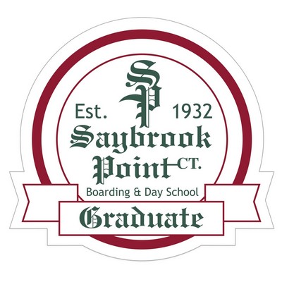 Occasion Roll Label | Circle | 2 5/16" x 2 1/8" | Scalloped Edge w/Banner | Wht Gloss Paper