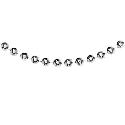 33" Metallic Silver Round Beads Necklace