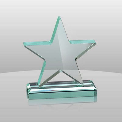 Jade Green Star Award w/Base (7"x5"x2")