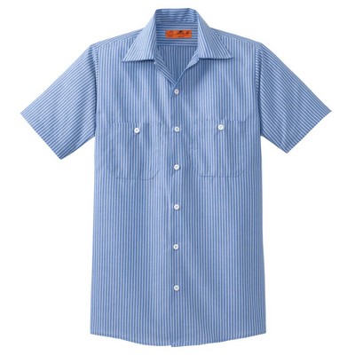 Red Kap® Short Sleeve Striped Industrial Work Shirt.