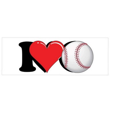 I Love Baseball Panoramic Metal Photo Magnet (1 5/8" x 4 5/8")