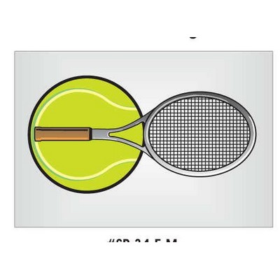 Tennis Ball And Racket Metal Rectangle Photo Magnet (2"x3")