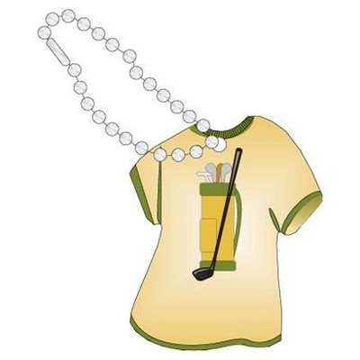 Golf Bag Promotional T-Shirt Key Chain w/ Black Back (4 Square Inch)