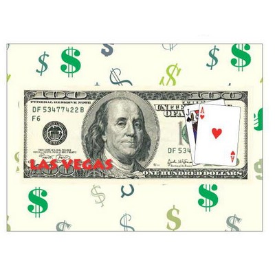 Las Vegas Blackjack $100 Bill Metal Photo Magnet (2 1/2"x3 1/2")