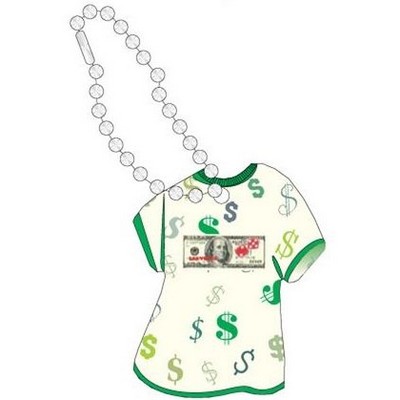 Las Vegas Dice $100 Bill T-Shirt Key Chain w/ Black Back (4 Square Inch)
