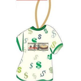 Vegas Roulette Table On $100 Bill T-Shirt Ornament w/ Black Back (4")