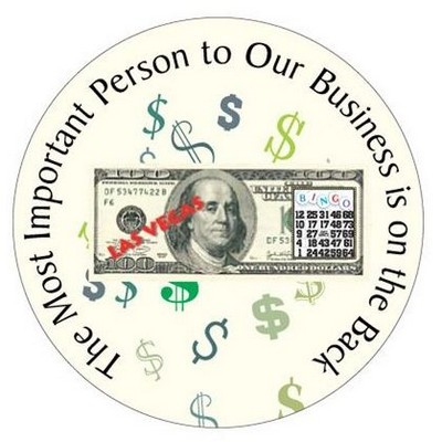 Las Vegas Bingo $100 Bill Photo Hand Mirror (2½" Diameter)