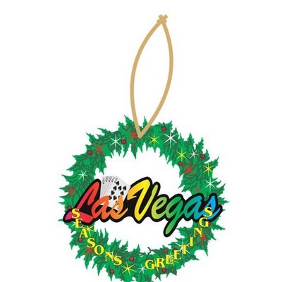 Las Vegas - Royal Flush Wreath Ornament w/ Clear Mirrored Back (12 Square Inch)
