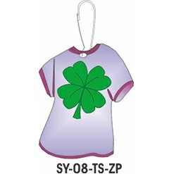 Four Leaf Clover T-Shirt Zipper Pull