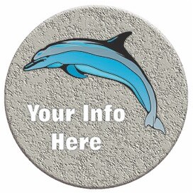 Dolphin Round Badge w/ Bar Pin (2.5" Diameter)