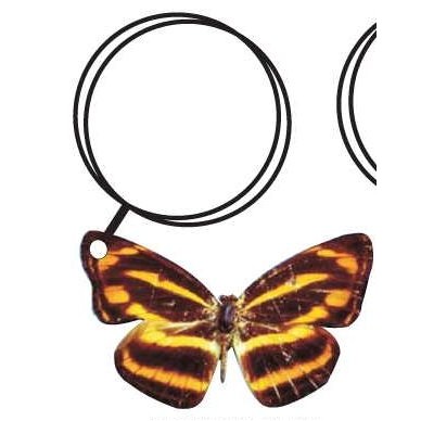 Brown & Yellow Butterfly Keychain w/Mirrored Back (12 Square Inch)