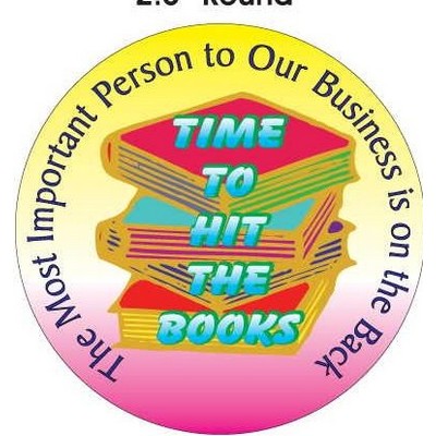 Time To Hit The Books Slogan Photo Hand Mirror (2½" Diameter)