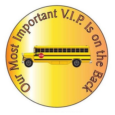 School Bus Round Hand Mirror (2½" Diameter)