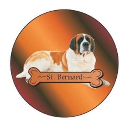St. Bernard Dog Round Metal Photo Magnet (2 1/2")