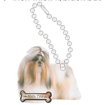 Shih Tzu Dog Promotional Key Chain w/ Black Back (3 Square Inch)