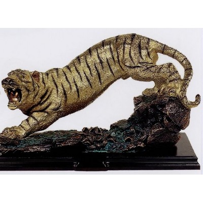 Tiger Mixed Gold Figurine w/Verdigris