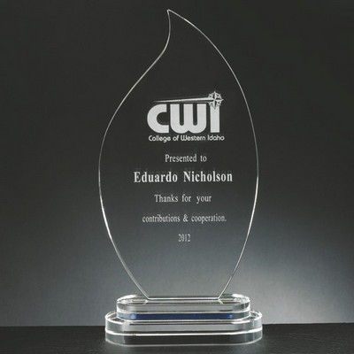Optical Cut Crystal Flame Award (10 ¾" x 5")