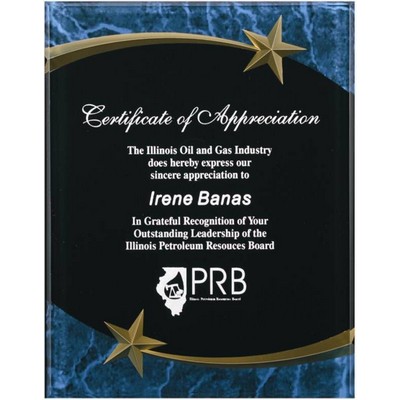 Acrylic Shooting Star Blue Marble Wall Plaque 7" x 9"