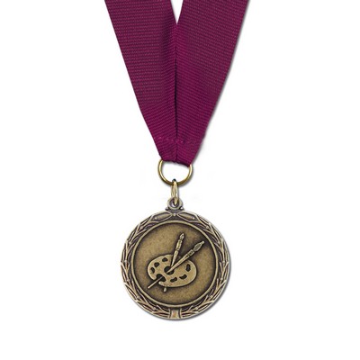 Art Cast MX Medal w/Grosgrain Neck Ribbon (1½")