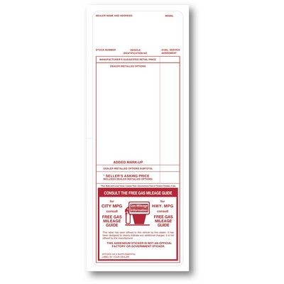 PAPER-BAK™ Addendum Stickers (Red)