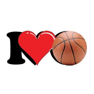 I Love Basketball Promotional Magnet w/ Strip Magnet (10 Square Inch)