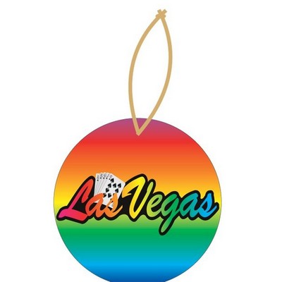 Las Vegas w/ Royal Flush Ornament w/ Clear Mirrored Back (3 Square Inch)