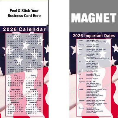 Peel & Stick Full Color Calendar Magnet (3 1/2"x8 1/2")