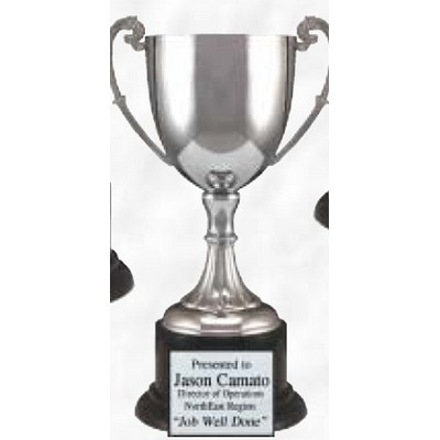 12" Tuscany Series Metal Trophy Cup Mounted on Synthetic Base