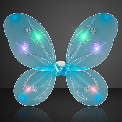 Blinking Aqua LED Fairy Wings - BLANK