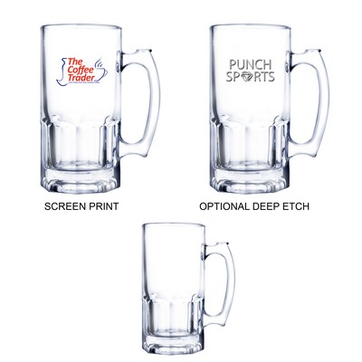 33 oz Glass Beer Mug (Screen Printed)