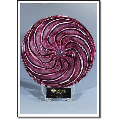 Burgundy Art Glass Rondelle w/o Stand (14"x14")