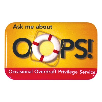 2 3/4"x1 3/4" Oblong Button w/Safety Pin