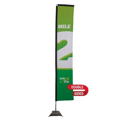 14.5' Premium Rectangle Sail Sign Flag 2-Sided, Scissor Base