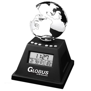 Solar Powered Moving Globe w/Alarm Clock