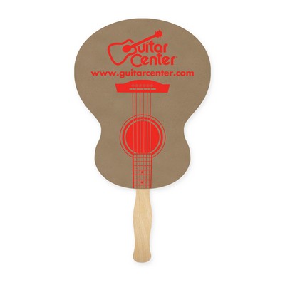 Guitar Shape Recycled Single Paper Hand Fan