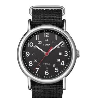 Timex® Black Weekender Slip Thru Strap Watch