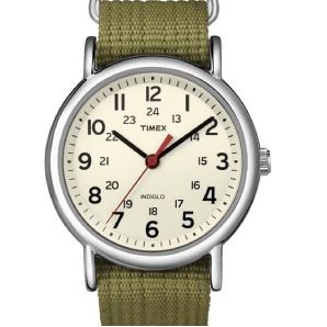 Timex® Green Weekender Slip Thru Strap Watch