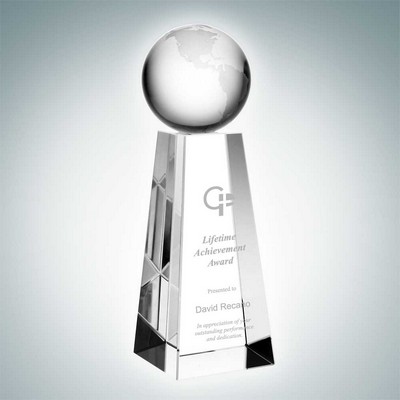 Top Of World Globe Optical Crystal Award (Large)