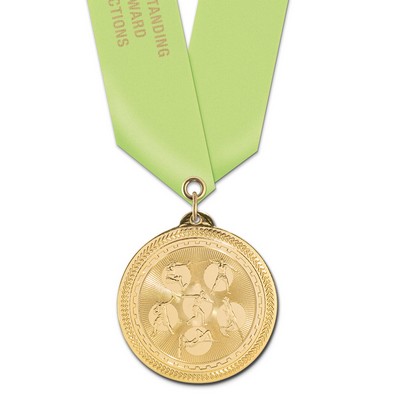 Field Events Brite Laser Medal w/Satin Neck Ribbon (2")