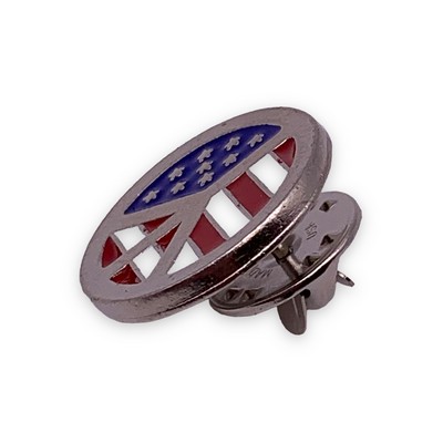Peace Symbol w/American Flag Lapel Pin