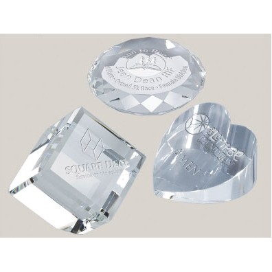 2.75" Optical Crystal Octagon Paperweight
