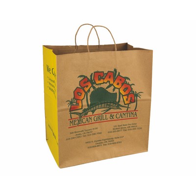 Recycled Kraft Paper Shopping Bag (14"x9"x16 1/4")