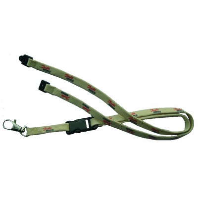 3/8" Wide Silkscreened Tubular Lanyard w/Metal Bean & One Standard Attachment