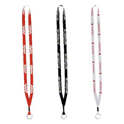 1/2" Dye-Sublimated Lanyard with Metal Crimp & Metal Split-Ring