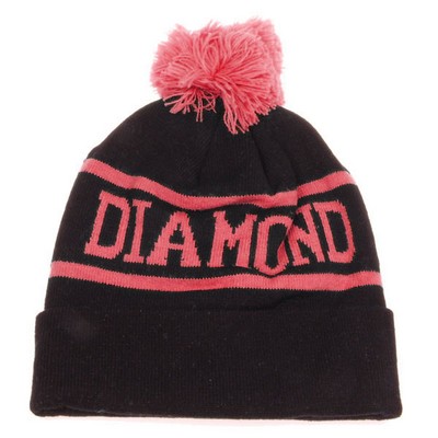 Deluxe Acrylic Knitted Beanie with Cluster