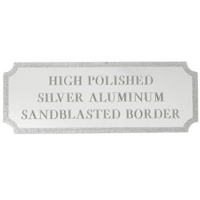 Silver Aluminum Embossed Plate w/Beveled Edge (2-7/8"x1-1/16")