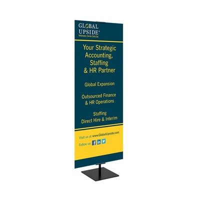 Economy Banner Stand Kit Single Sided Polyester Blend Fabric (23" x 72")