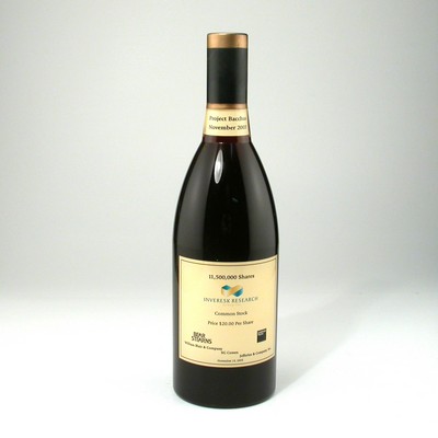 Wine Bottle Lucite® Embedment Award (3" x 10")