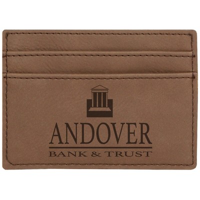 Wallet Clip, Dark Brown Faux Leather, 4" x 2 3/4"